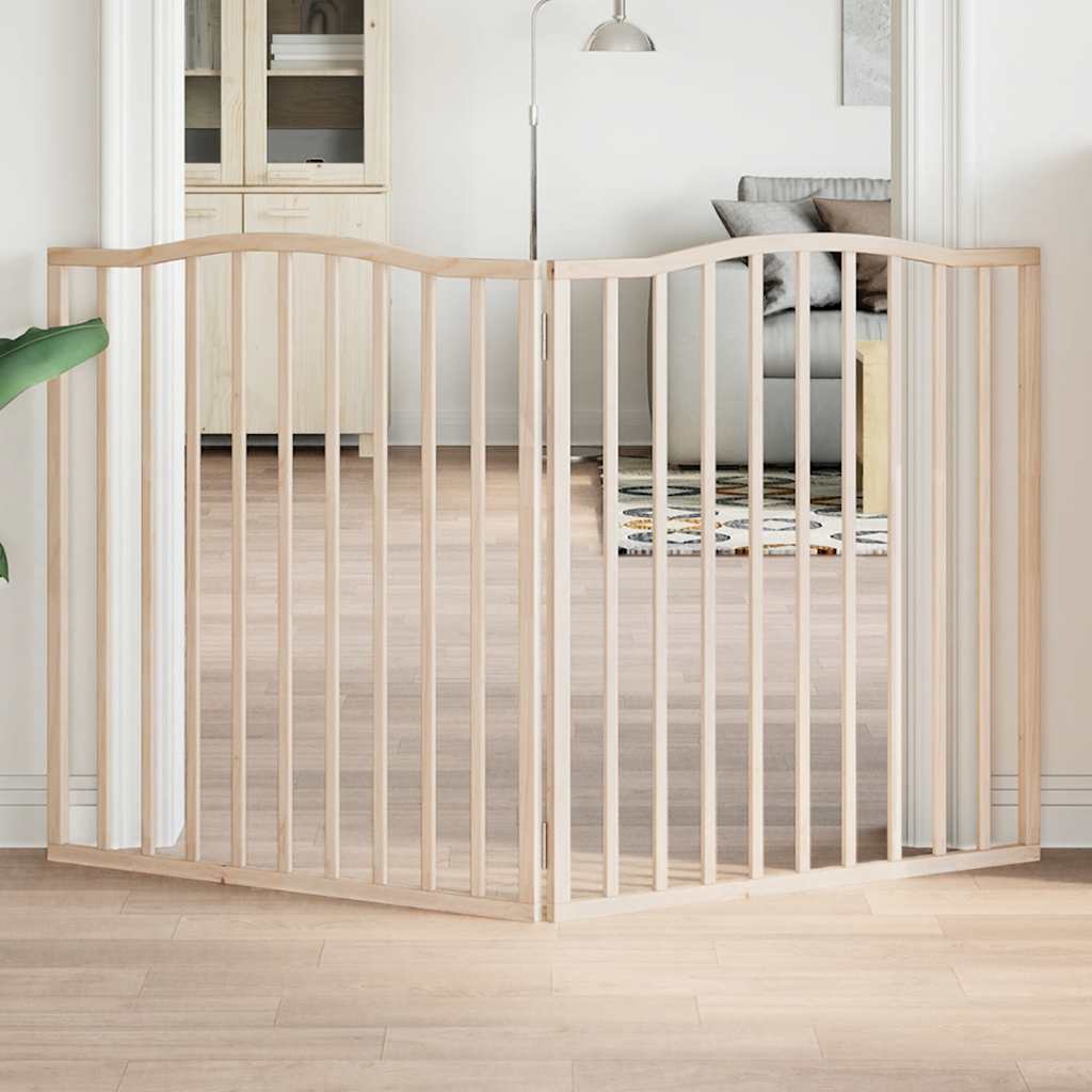 Barrière Pour Chiens Et Porte 4 Panneaux Bois De Peuplier
