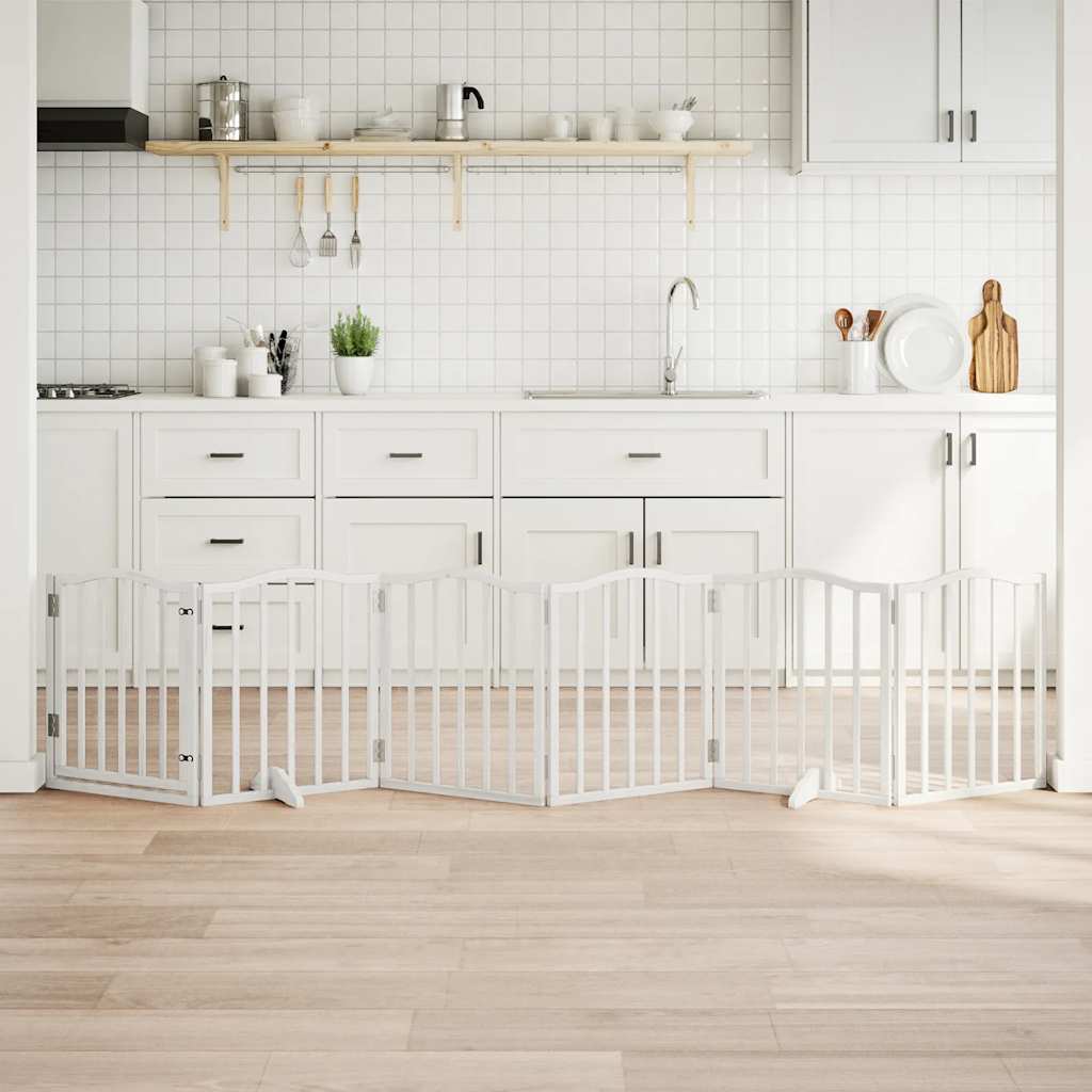 Barrière Pour Chiens Et Porte 4 Panneaux Bois De Peuplier