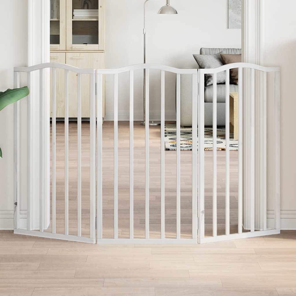 Barrière Pour Chiens Et Porte 4 Panneaux Bois De Peuplier