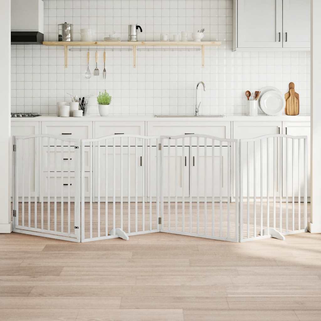 Barrière Pour Chiens Et Porte 4 Panneaux Bois De Peuplier