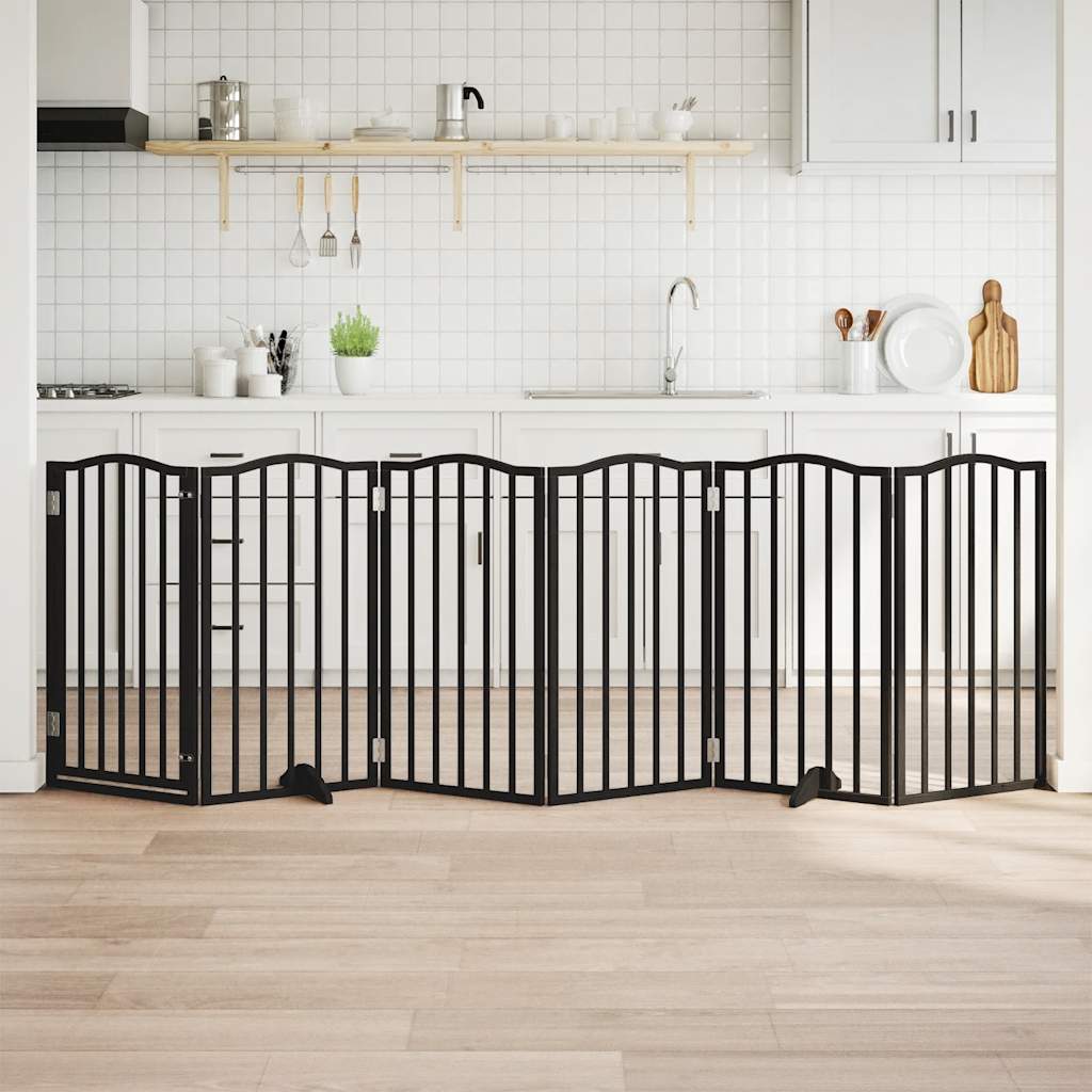 Barrière Pour Chiens Et Porte 4 Panneaux Bois De Peuplier