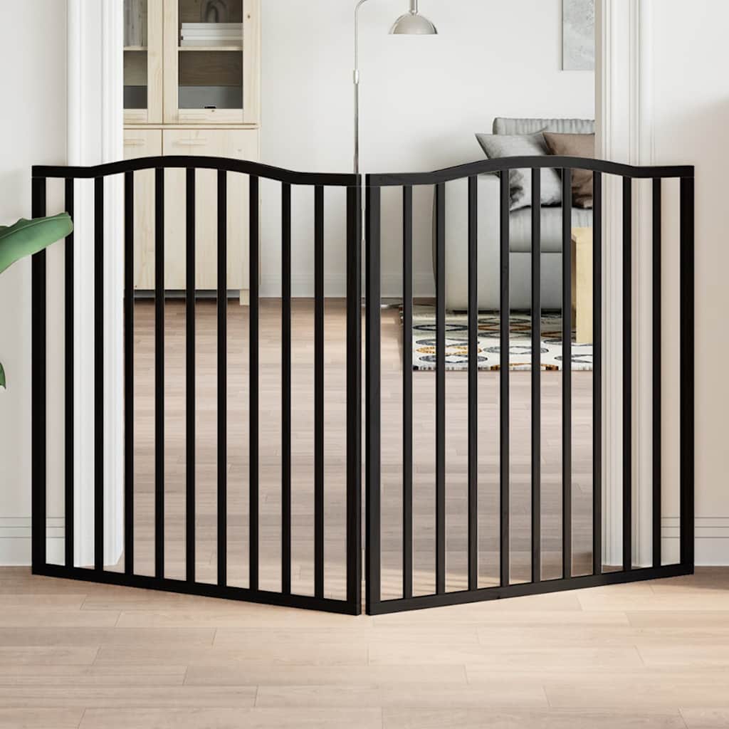 Barrière Pour Chiens Et Porte 4 Panneaux Bois De Peuplier