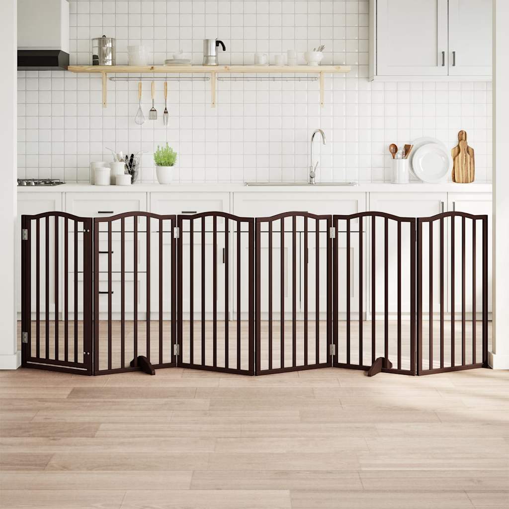 Barrière Pour Chiens Et Porte 4 Panneaux Bois De Peuplier
