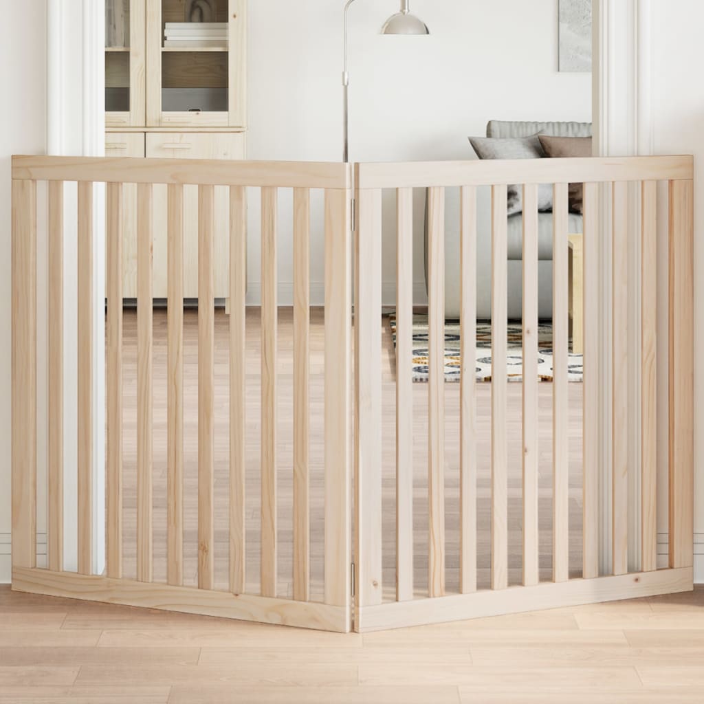 Barrière Pour Chien Pliable 3 Panneaux 150 Cm Bois De Peuplier