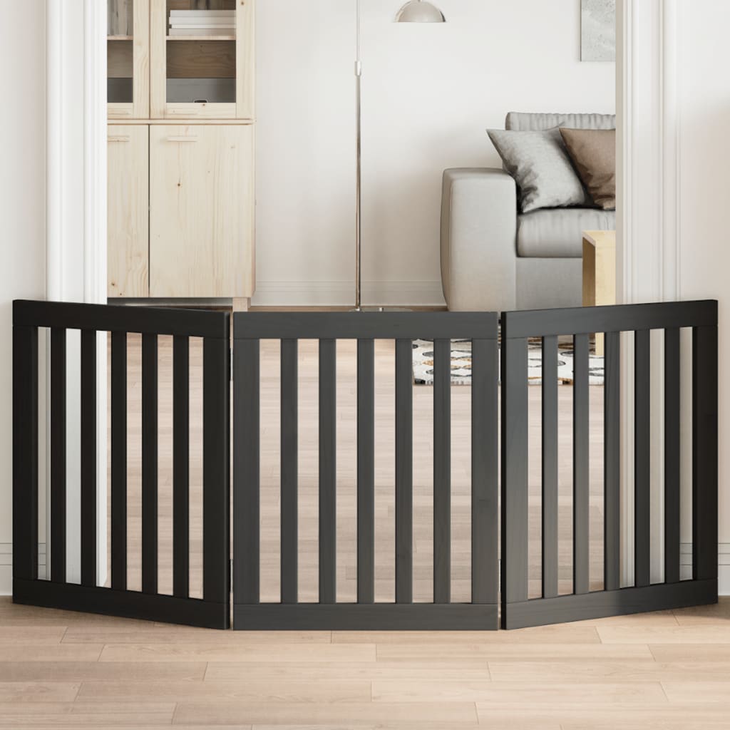 Barrière Pour Chien Pliable 3 Panneaux 150 Cm Bois De Peuplier