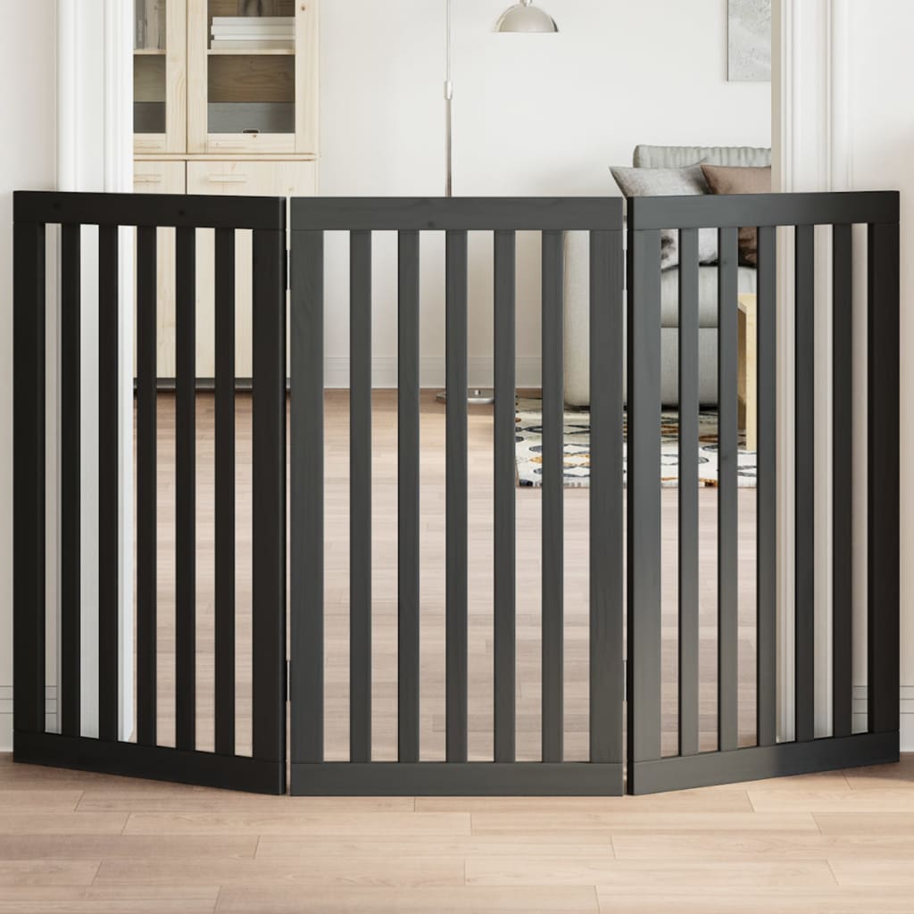 Barrière Pour Chien Pliable 3 Panneaux 150 Cm Bois De Peuplier