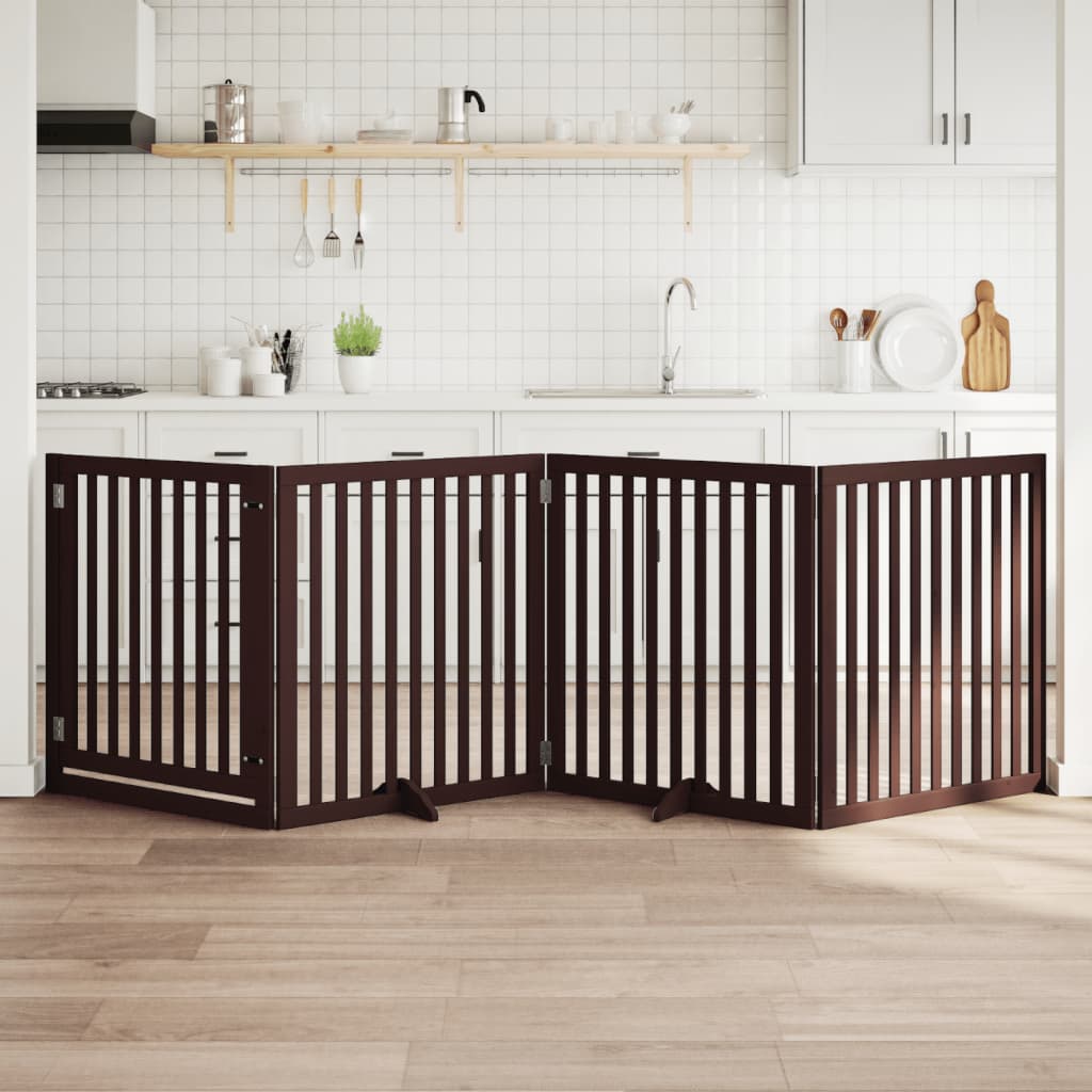 Barrière Pour Chien Pliable 3 Panneaux 150 Cm Bois De Peuplier