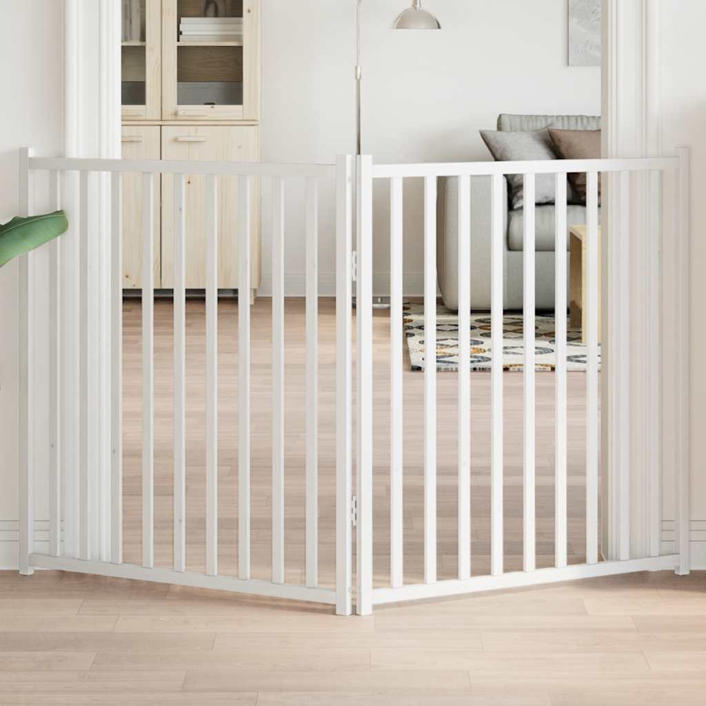 Barrière Pour Chiens Avec Porte 4 Panneaux Bois De Sapin Massif