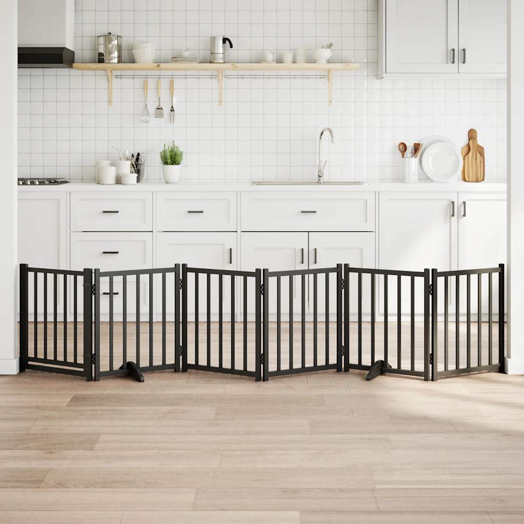 Barrière Pour Chiens Avec Porte 4 Panneaux Bois De Sapin Massif