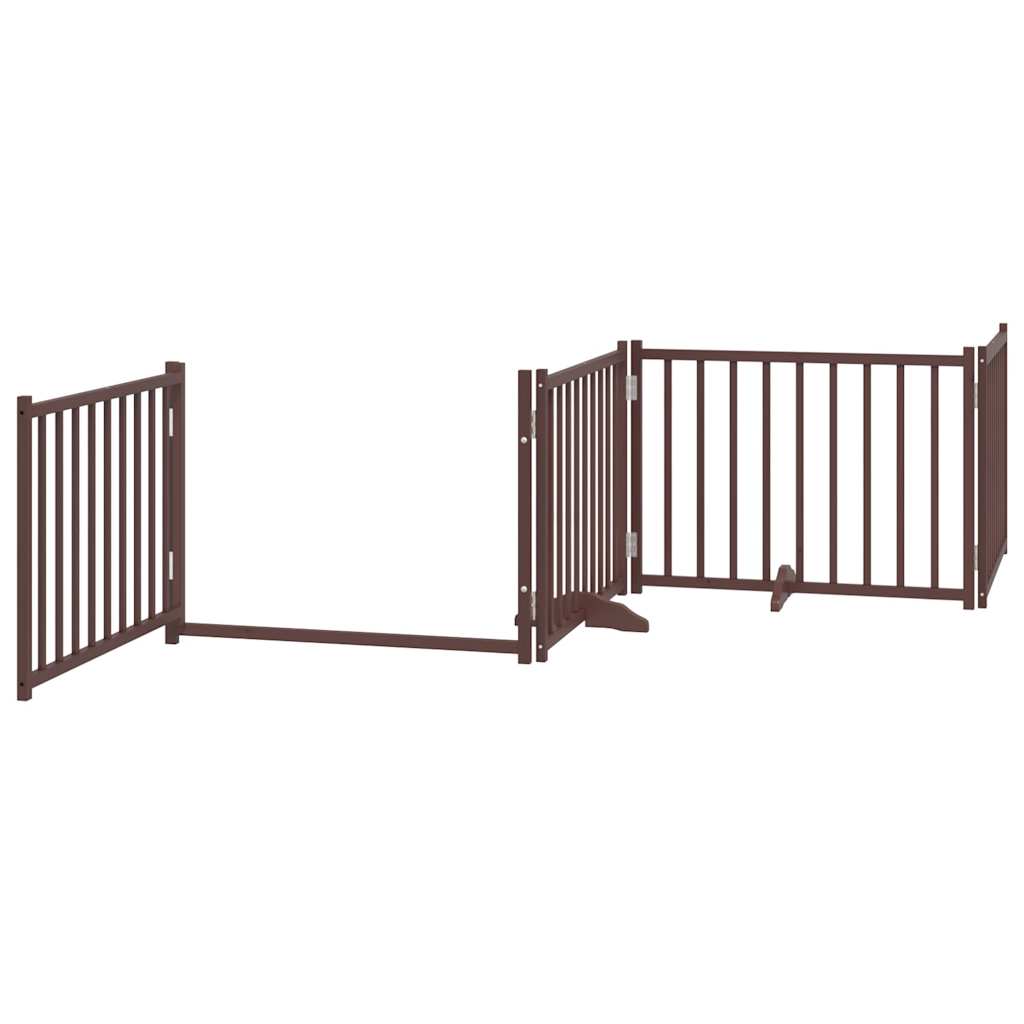Barrière Pour Chiens Avec Porte 4 Panneaux Bois De Sapin Massif