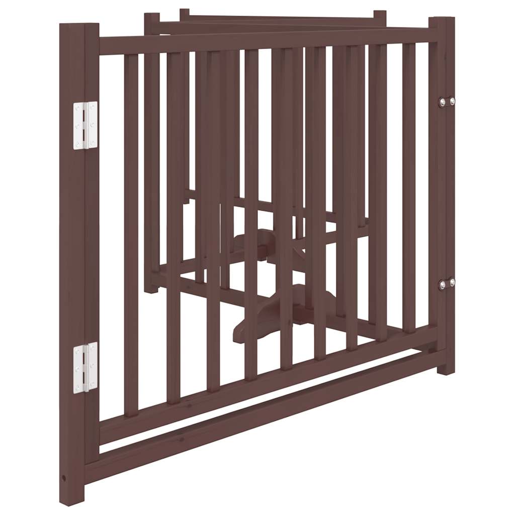 Barrière Pour Chiens Avec Porte 4 Panneaux Bois De Sapin Massif