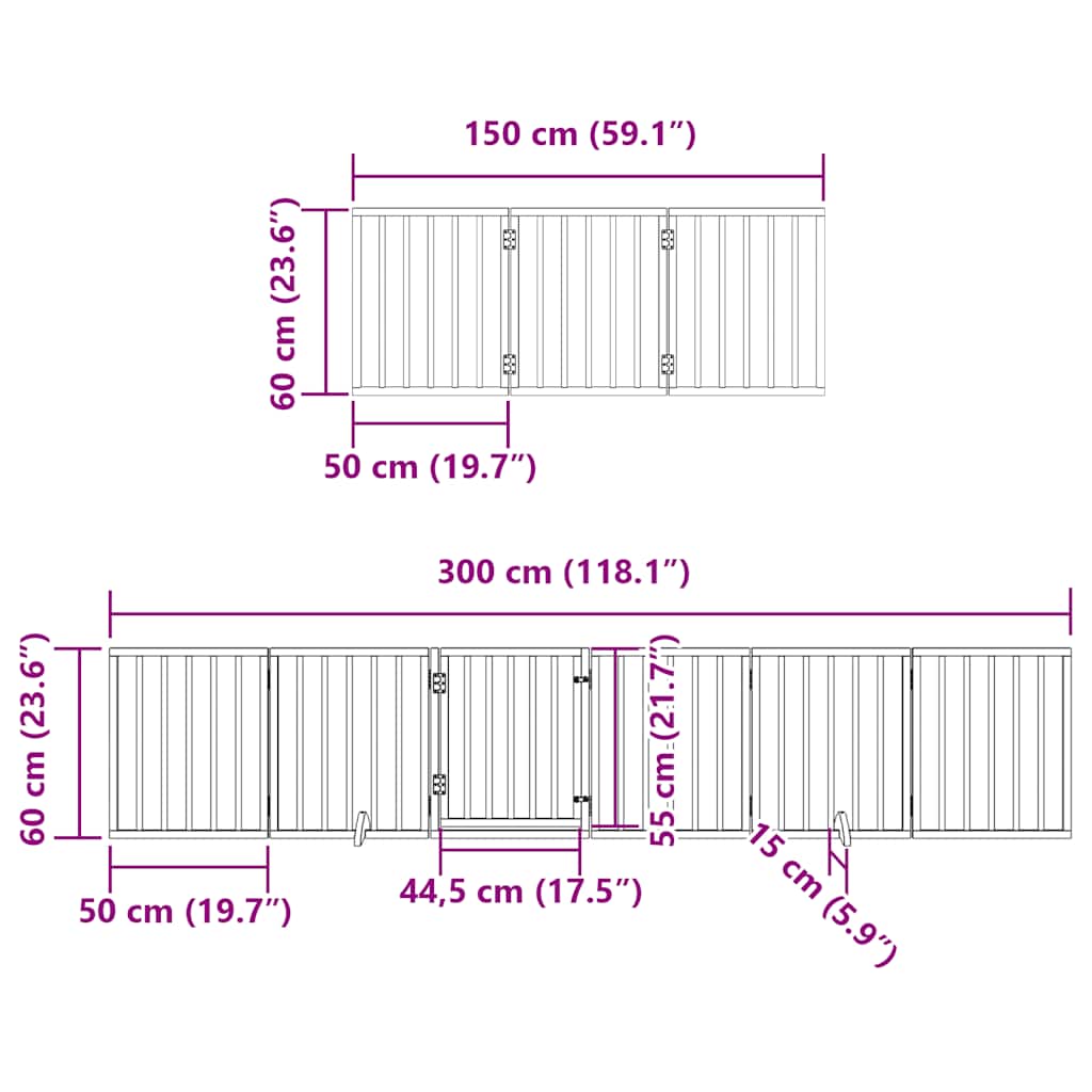 Barrière Pour Chien Porte Pliable 15 Panneaux Bois De Peuplier