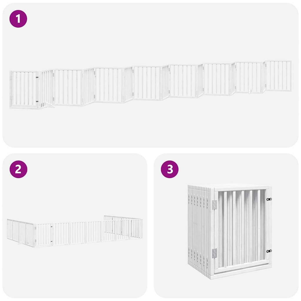 Barrière Pour Chien Porte Pliable 15 Panneaux Bois De Peuplier