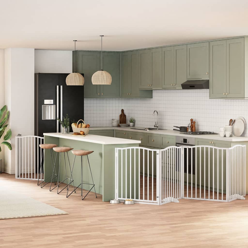 Barrière Pour Chien Porte Pliable 6 Panneaux Bois Peuplier