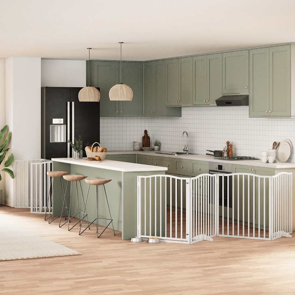 Barrière Pour Chien Porte Pliable 6 Panneaux Bois Peuplier