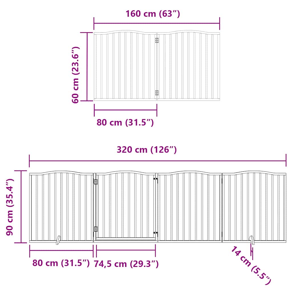 Barrière Pour Chien Porte Pliable 6 Panneaux Bois Peuplier