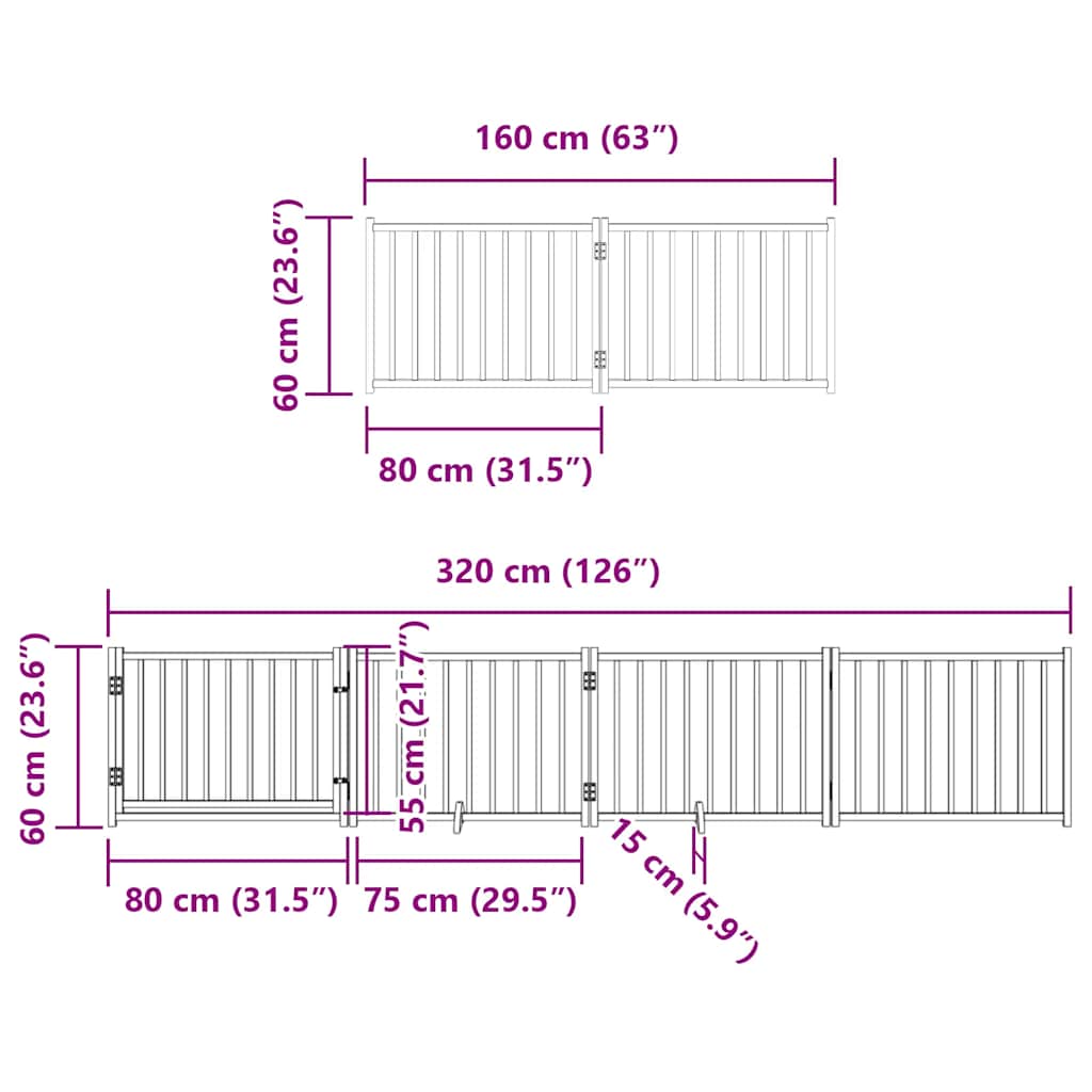 Barrière Pour Chien Porte Pliable 10 Panneaux Bois De Peuplier