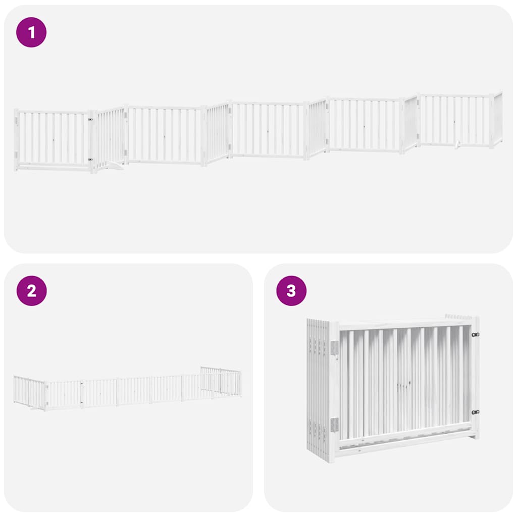Barrière Pour Chien Porte Pliable 10 Panneaux Bois De Peuplier