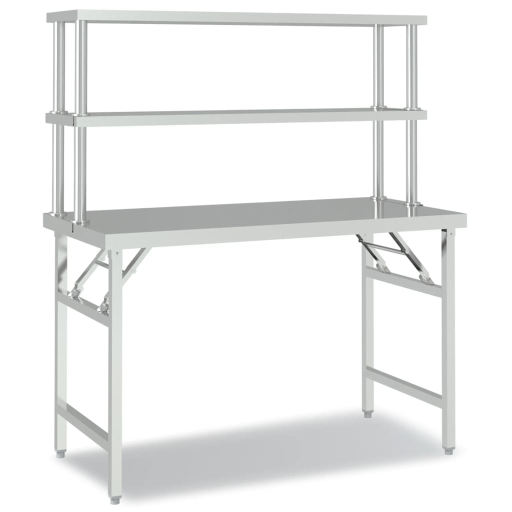 Table De Travail De Cuisine Avec Étagère Inox
