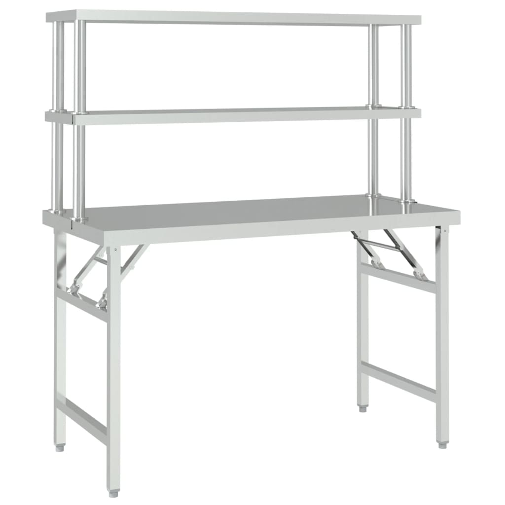 Table De Travail De Cuisine Avec Étagère Inox
