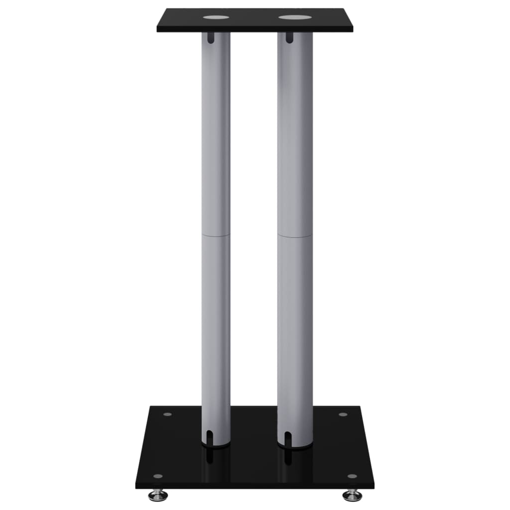 Supports De Haut-Parleurs 2 Pcs Noir/Argenté 2 Piliers