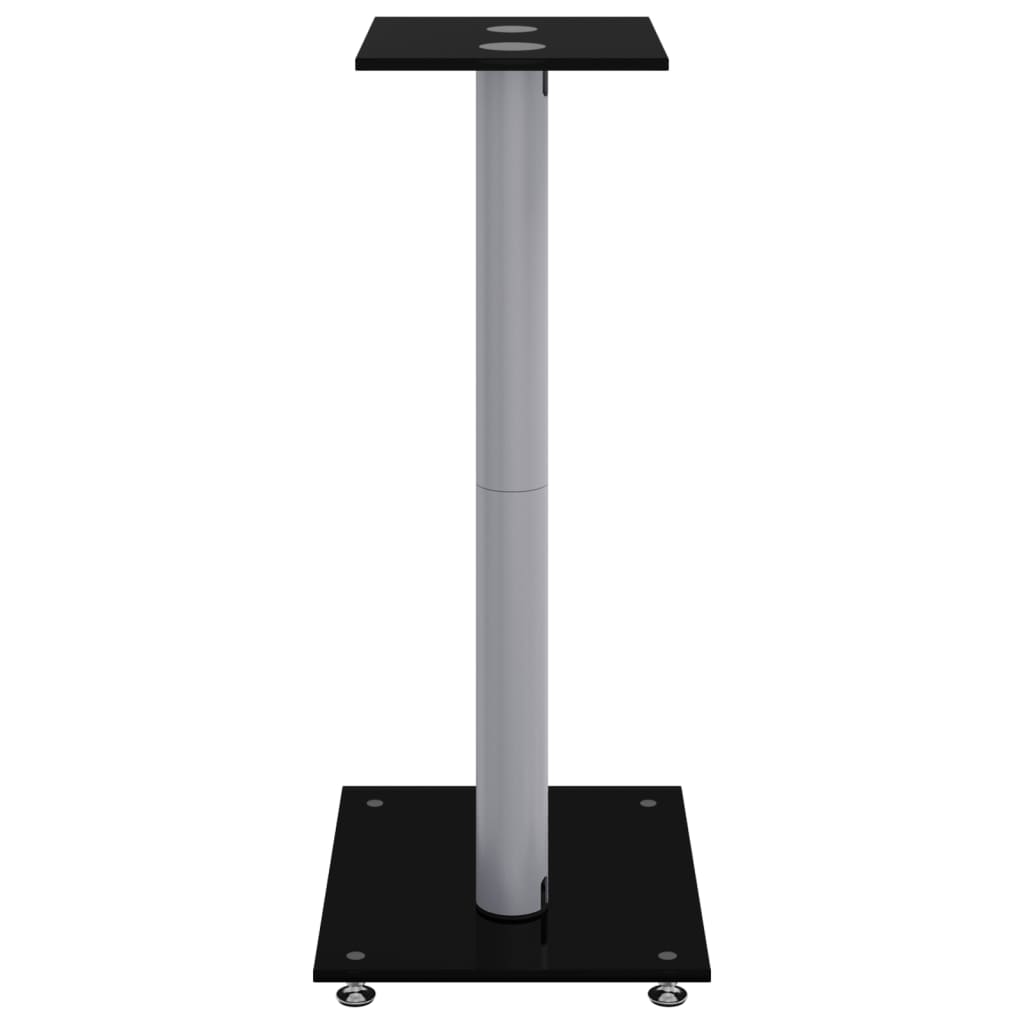 Supports De Haut-Parleurs 2 Pcs Noir/Argenté 2 Piliers