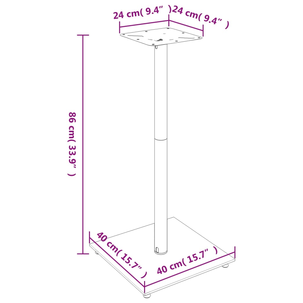 Supports De Haut-Parleurs 2 Pcs É Verre Trempé 1 Pilier