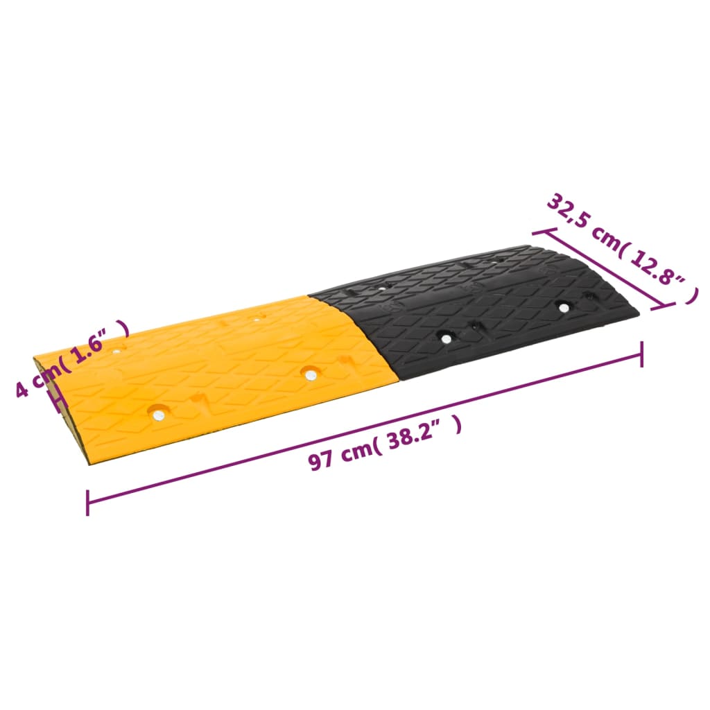 Ralentisseur Jaune Et Noir 517X32,5X4 Cm Caoutchouc