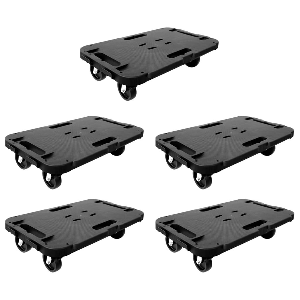 Chariots De Transport 5 Pcs Noir Polypropylène 300 Kg
