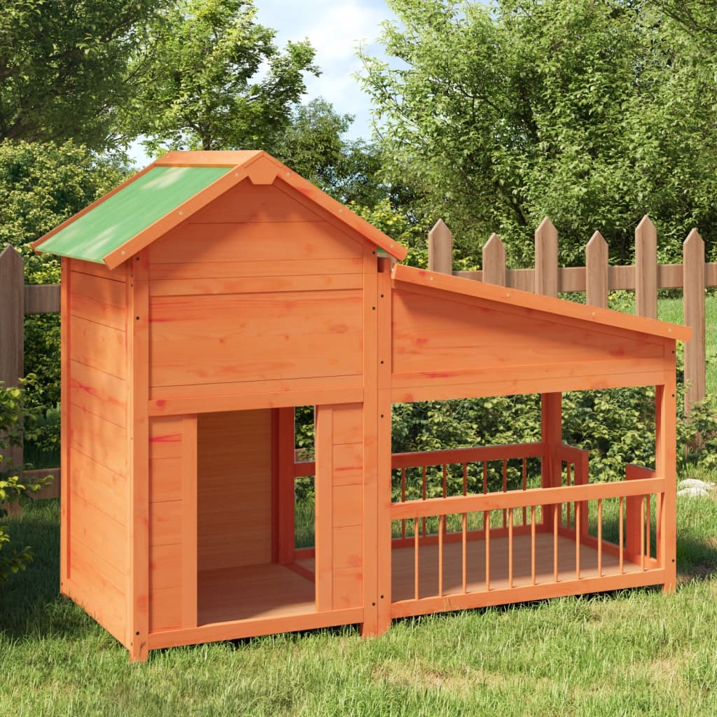 Chenil 143X60,5X109 Cm Bois De Pin Solide