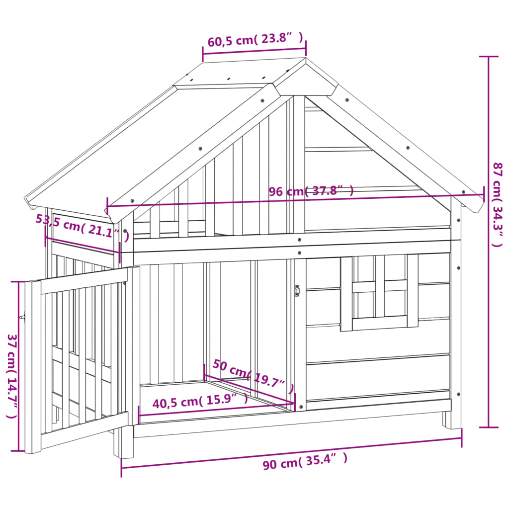 Chenil 96X60,5X87 Cm Bois De Pin Solide