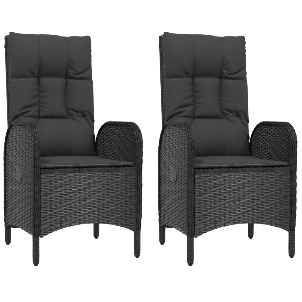 Ensemble À Manger De Jardin Avec Coussins 3 Pcs Noir