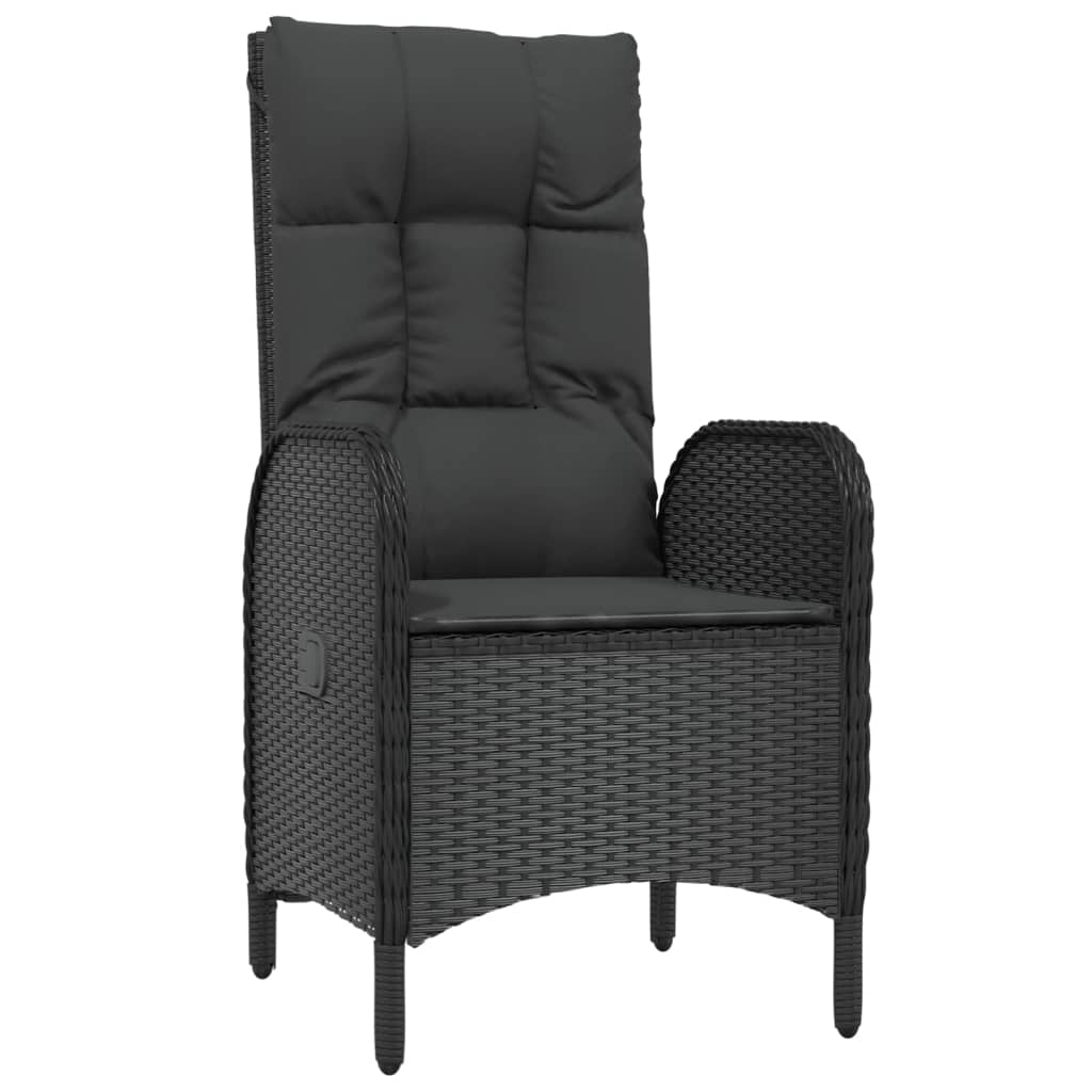 Ensemble À Manger De Jardin Avec Coussins 3 Pcs Noir