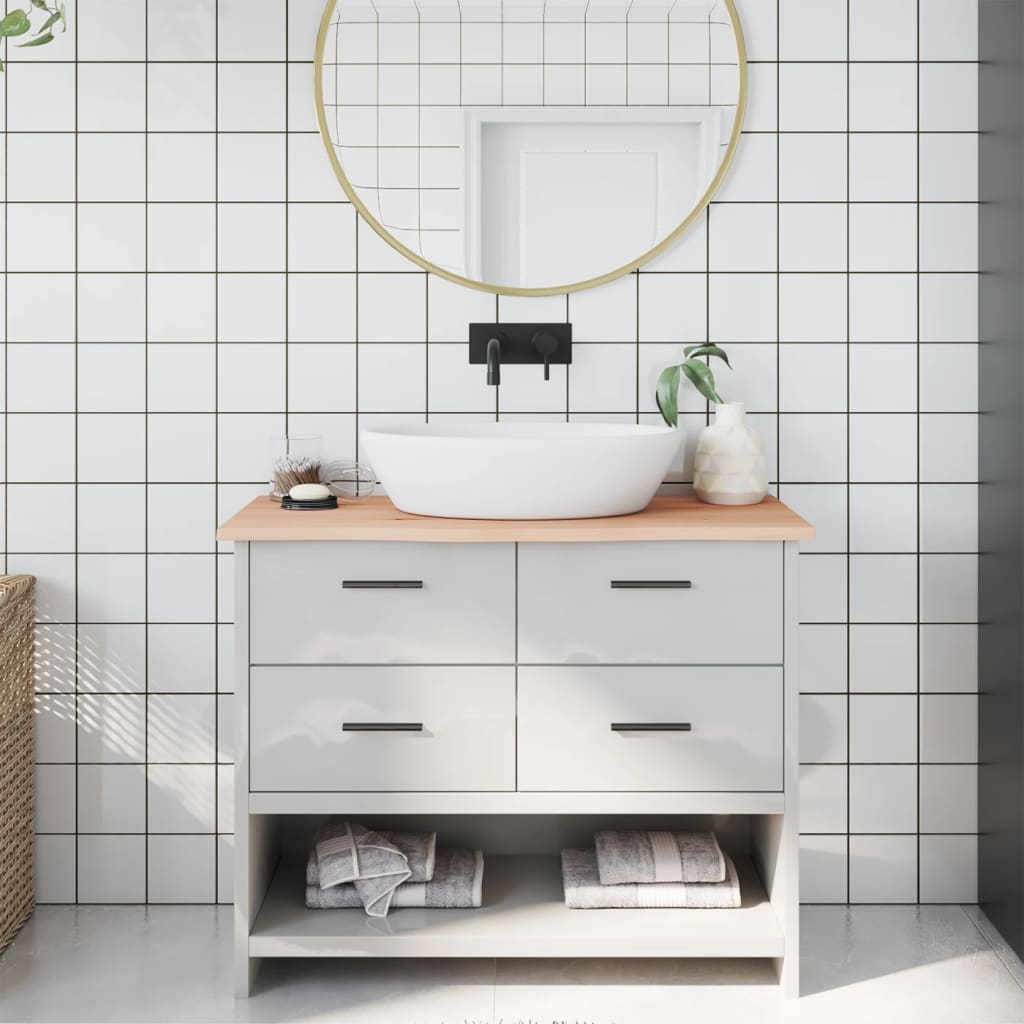 Comptoir De Salle De Bain Bois Massif Non Traité