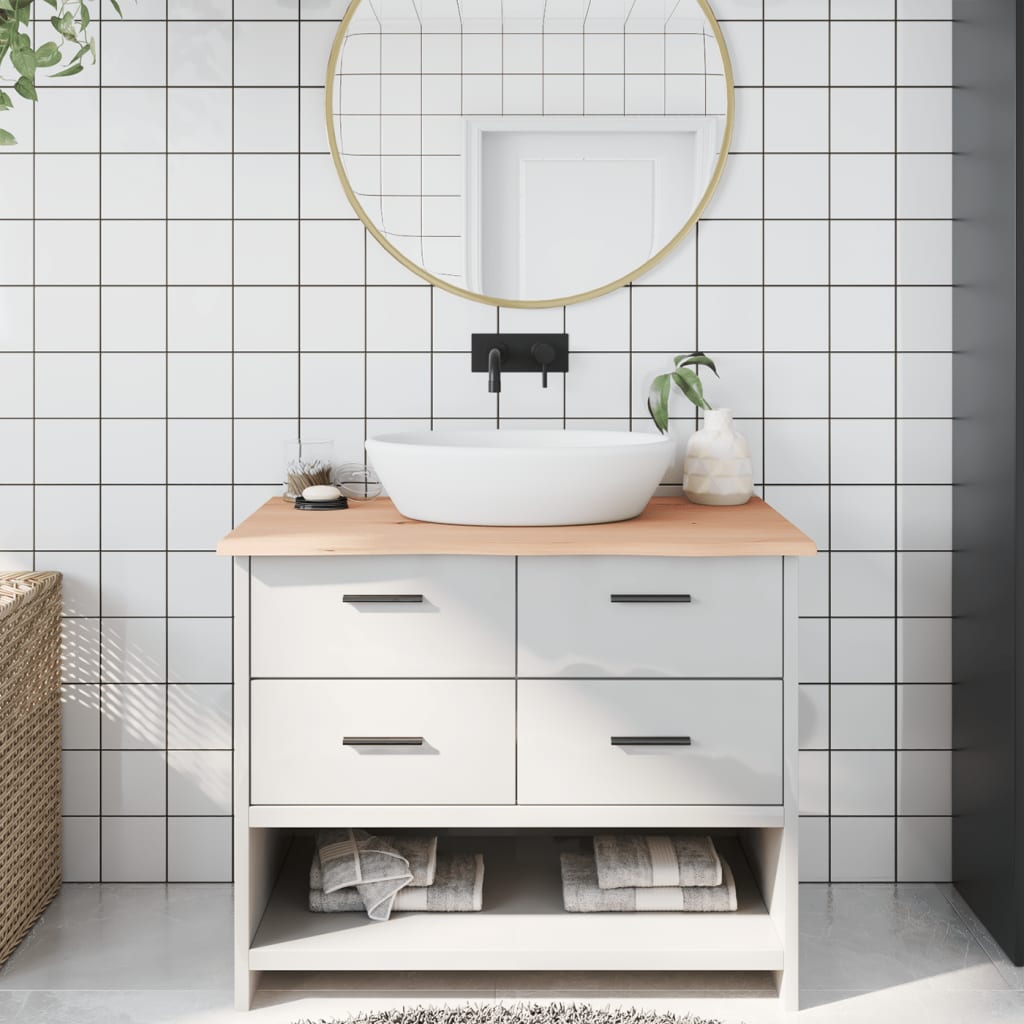Comptoir De Salle De Bain Bois Massif Non Traité