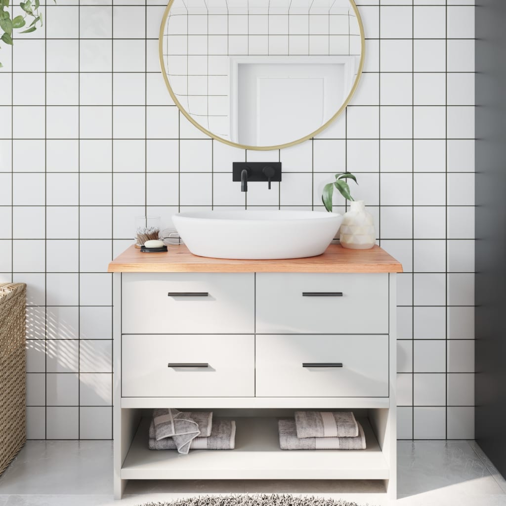 Comptoir De Salle De Bain Bois Massif Non Traité
