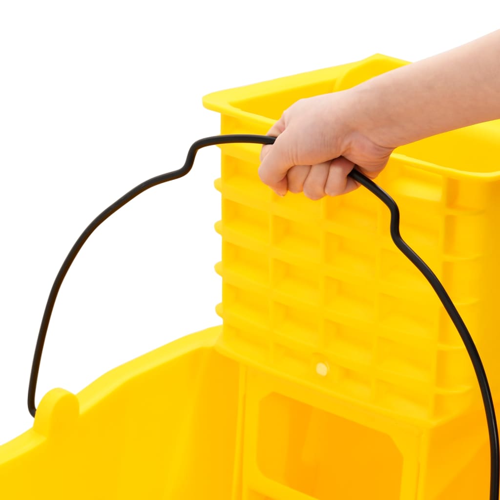 Seau À Serpillière Avec Essoreuse Et Roues Jaune 36 L Pp