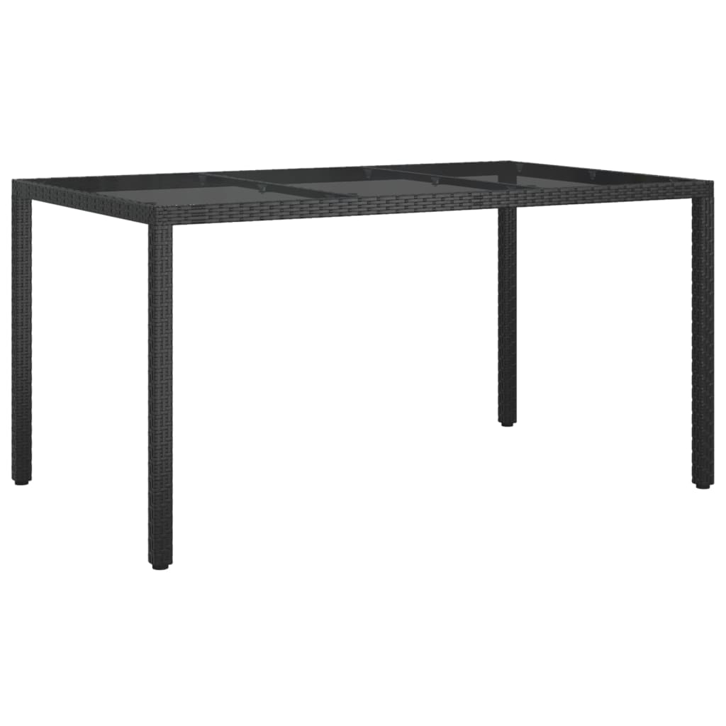Ensemble À Manger De Jardin Coussins 7Pcs Noir Résine Tressée
