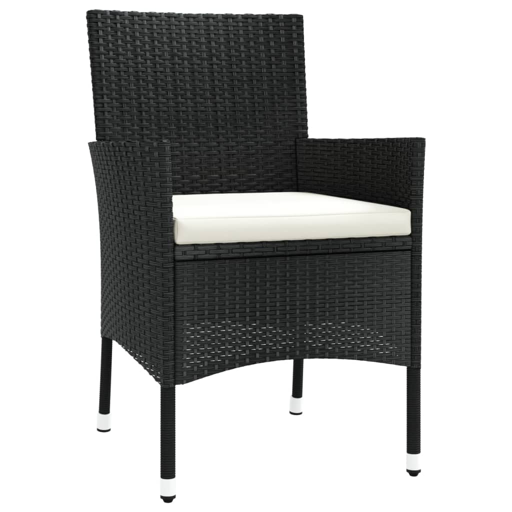 Ensemble À Manger De Jardin 11 Pcs Coussins Noir Résine Tressée