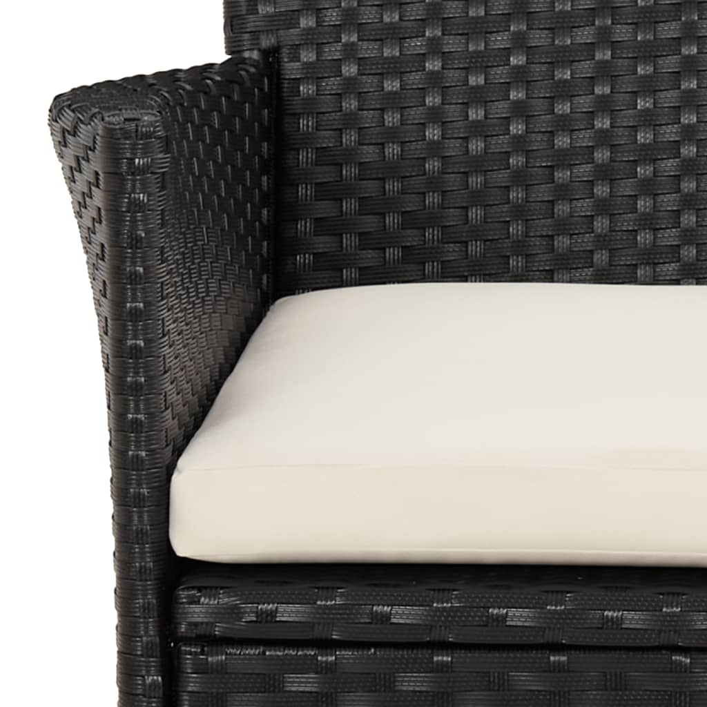 Ensemble À Manger De Jardin 11 Pcs Coussins Noir Résine Tressée