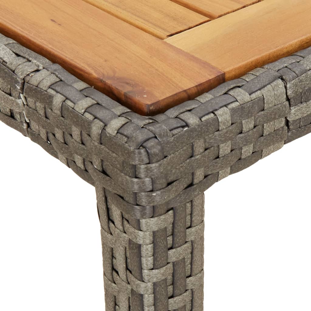Ensemble À Manger De Jardin 3 Pcs Coussins Gris Résine Tressée