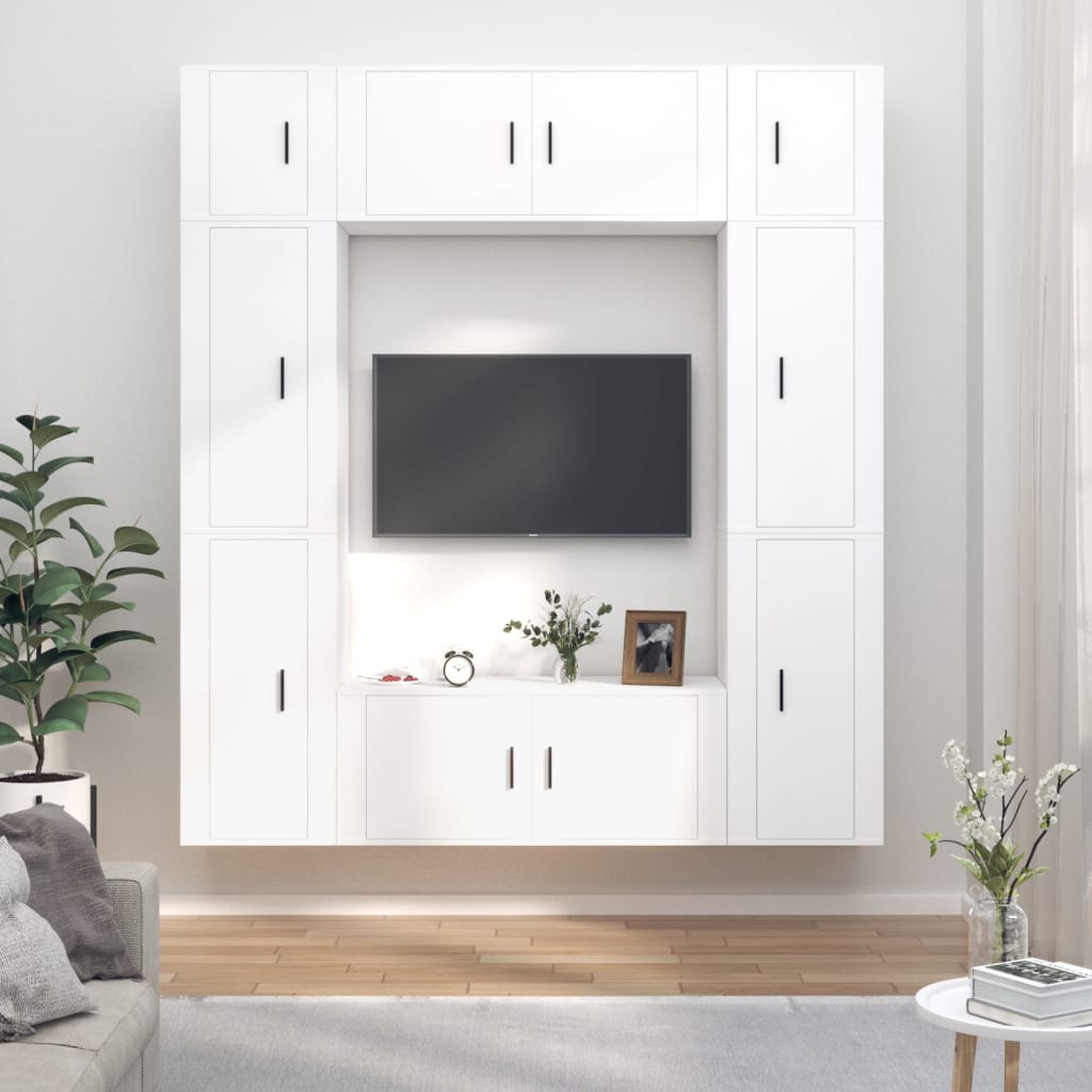 Ensemble De Meubles Tv 8 Pcs Bois D'ingénierie