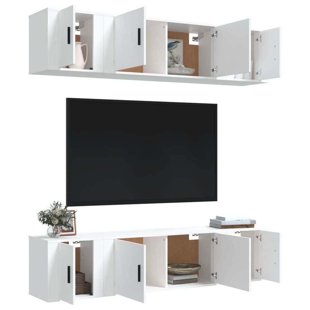 Ensemble De Meubles Tv 6 Pcs Bois D'ingénierie