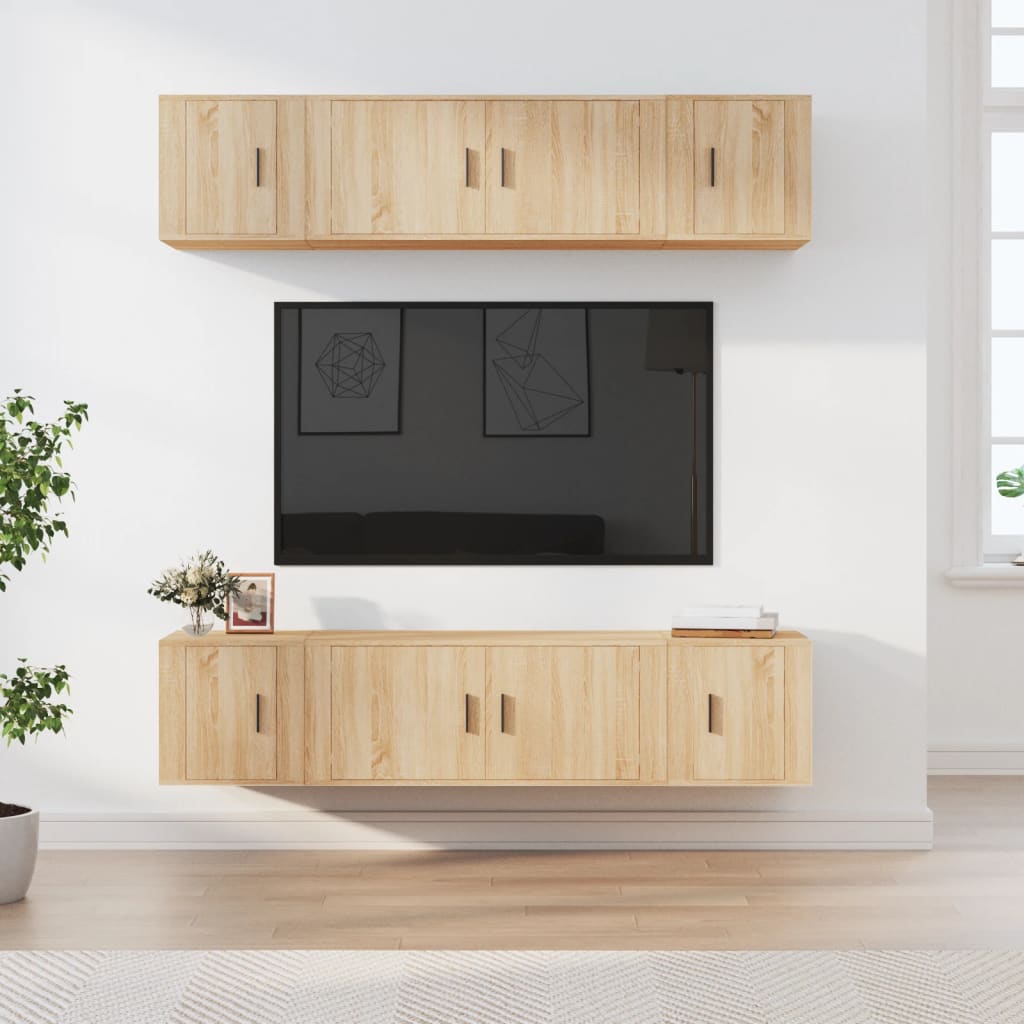 Ensemble De Meubles Tv 6 Pcs Bois D'ingénierie