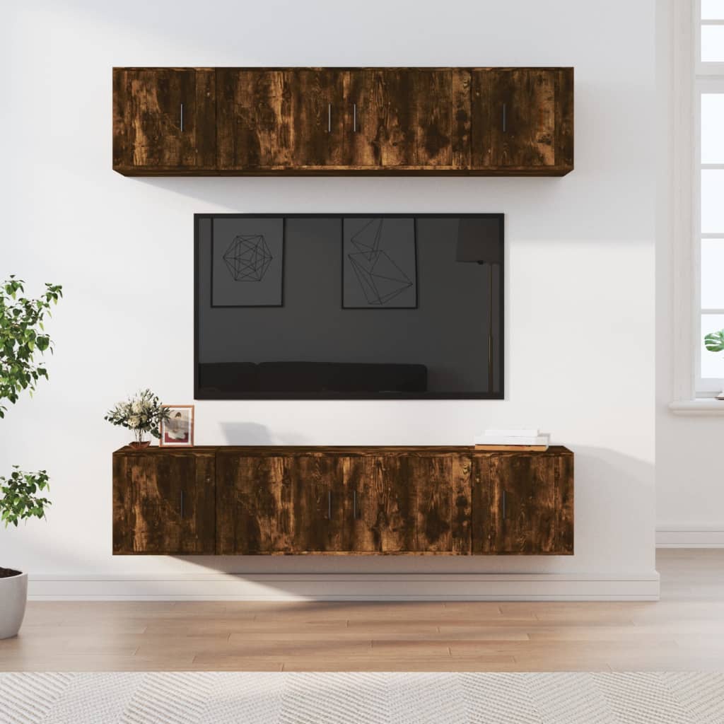 Ensemble De Meubles Tv 6 Pcs Bois D'ingénierie