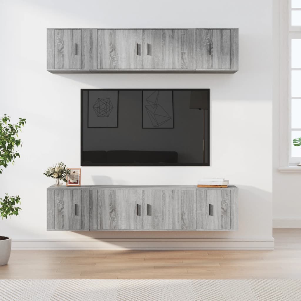 Ensemble De Meubles Tv 6 Pcs Bois D'ingénierie