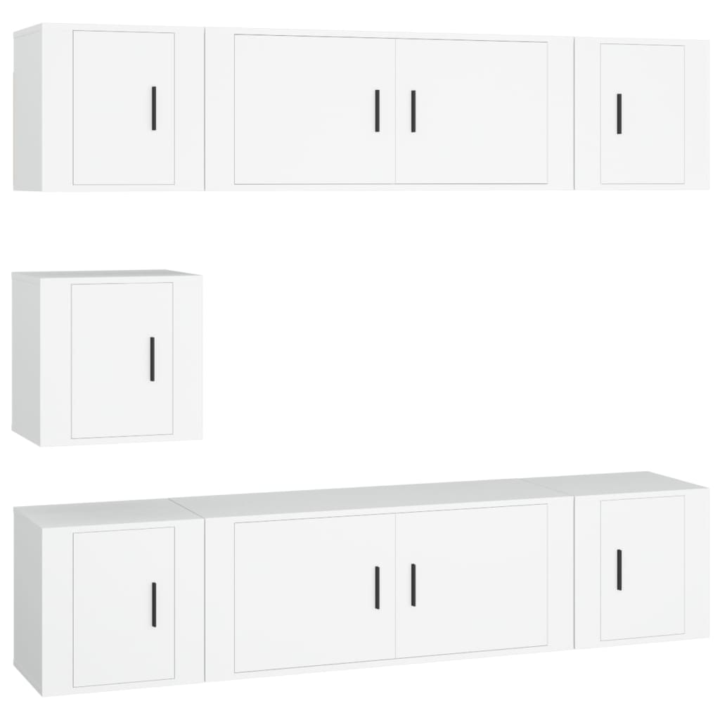 Ensemble De Meubles Tv 7 Pcs Bois D'ingénierie