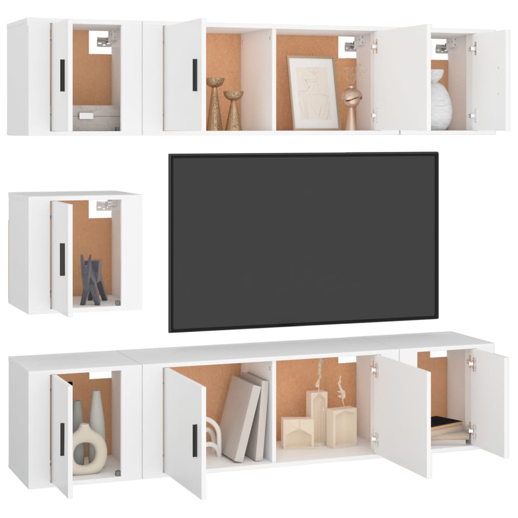 Ensemble De Meubles Tv 7 Pcs Bois D'ingénierie