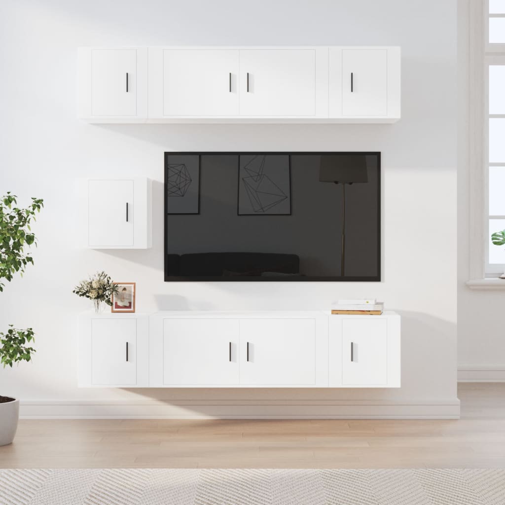 Ensemble De Meubles Tv 7 Pcs Bois D'ingénierie