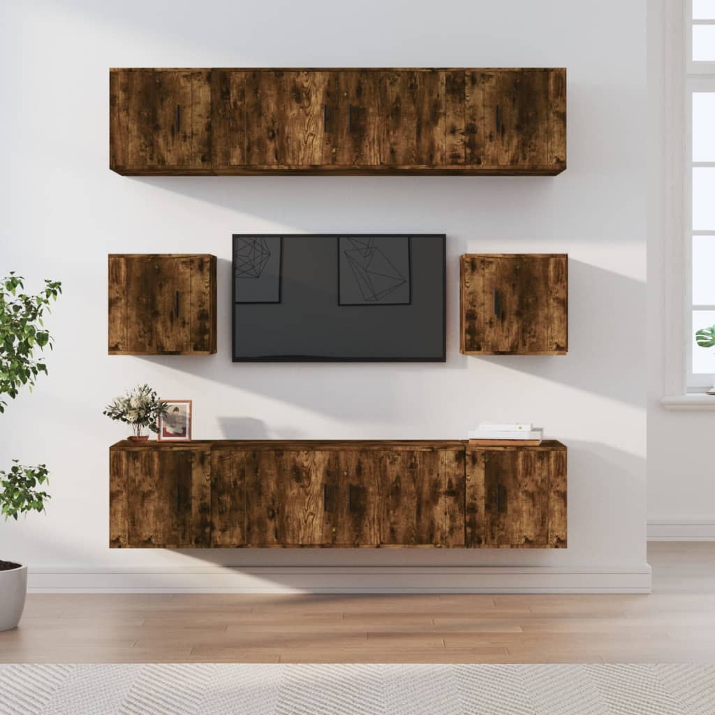Ensemble De Meubles Tv 8 Pcs Bois D'ingénierie